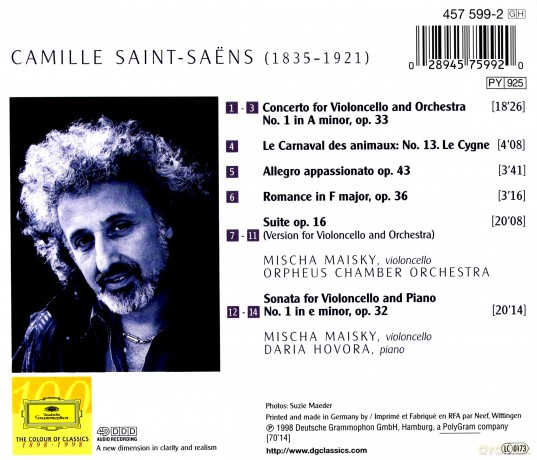 Mischa Maisky: Saint-Saens [CD]