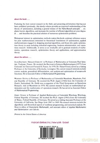 Optimization: Theory And Algorithms - Jean Hiriart-Urruty [KSIĄŻKA]