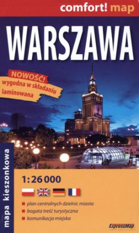 Warszawa. Laminowany plan miasta w skali 1:26 000. Mapa kieszonkowa [KSIĄŻKA]