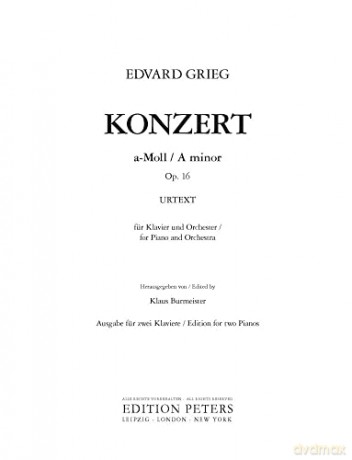 Piano Concerto A Minor Op 16 Urtext - Edvard Grieg [KSIĄŻKA]