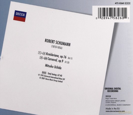 Mitsuko Uchida: Schumann:Carnival,Kreisleriana [CD]