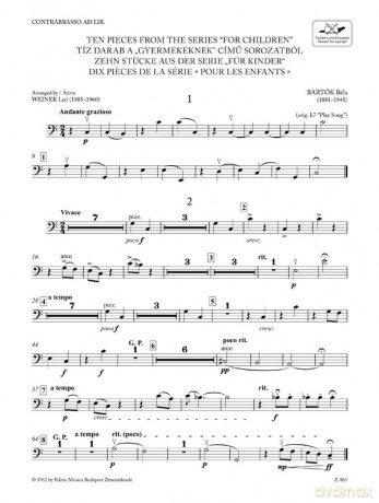 Ten Pieces From The Series For Children - B La Bart K [KSIĄŻKA]