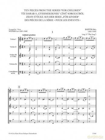 Ten Pieces From The Series For Children - B La Bart K [KSIĄŻKA]