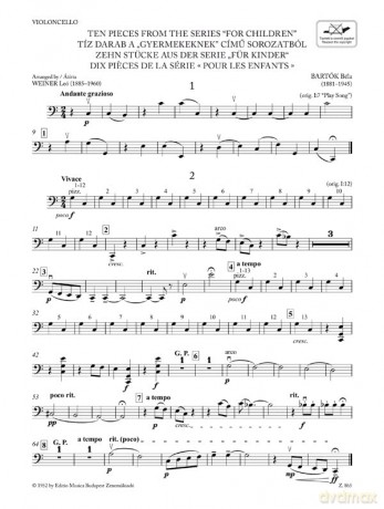 Ten Pieces From The Series For Children - B La Bart K [KSIĄŻKA]