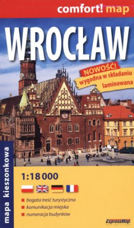 Wrocław. Laminowany plan miasta w skali 1:18 000. Mapa kieszonkowa [KSIĄŻKA]