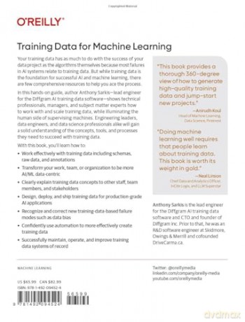 Training Data For Machine Learning - Anthony Sarkis [KSIĄŻKA]