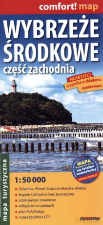 Wybrzeże środkowe. Część zachodnia. Laminowana mapa turystyczna w skali 1:50 000 [KSIĄŻKA]