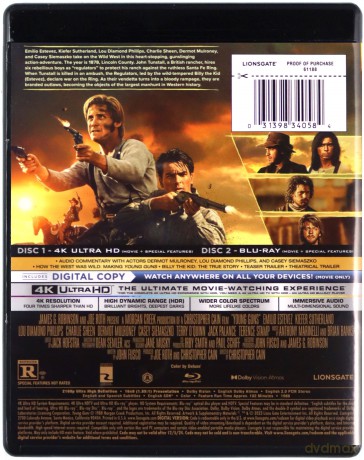 Young Guns (Młode strzelby) (steelbook) [Blu-Ray 4K]+[Blu-Ray]