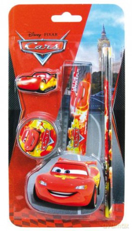 Zestaw 4 przyborów szkolnych CARS [KSIĄŻKA]