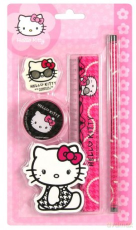 Zestaw 4 przyborów szkolnych Hello Kitty [KSIĄŻKA]