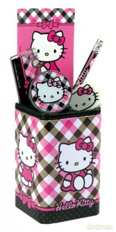 Zestaw przyborów szkolnych w puszce Hello Kitty [KSIĄŻKA]