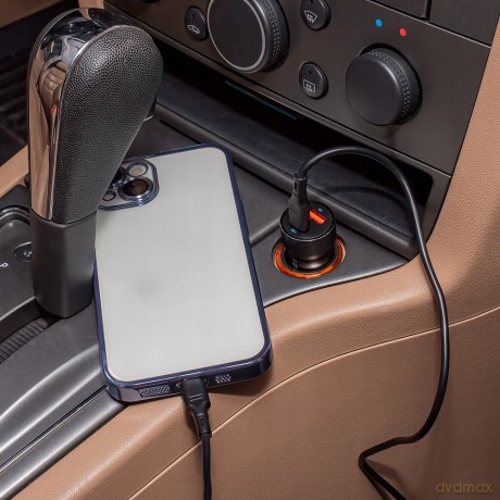 Forever ładowarka samochodowa PD QC CC-06 1x USB-C 1x USB 20W czarna + kabel USB-C - Lightning 27W
