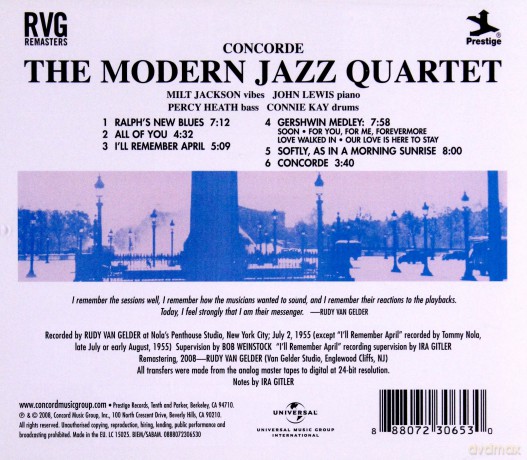 Modern Jazz Quartet: Concorde (RVG) [CD]