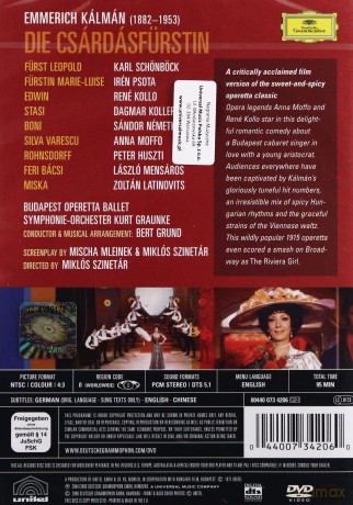 Anna Moffo / Rene Kollo: Kalman:Die Csardasfurstin [DVD]