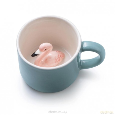 Kubek z flamingiem szary