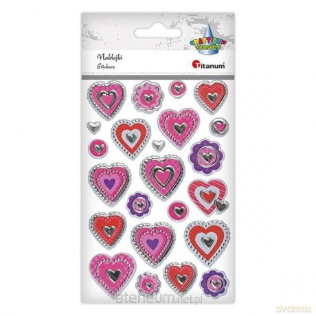 Naklejki foliowe serca mix 23szt