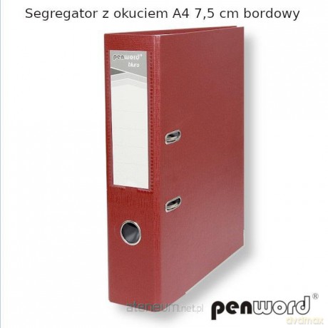 Segregator A4 z okuciem 7,5cm bordowy