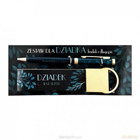 Zestaw dla dziadka- Brelok z długopisem liście