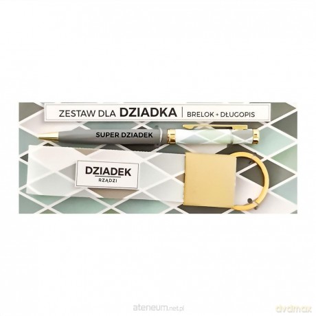 Zestaw dla dziadka- Brelok z długopisem romby