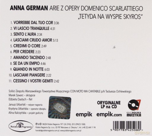 Anna German / Domenico Scarlatti: Arie z opery Tetida in Sciro [CD]