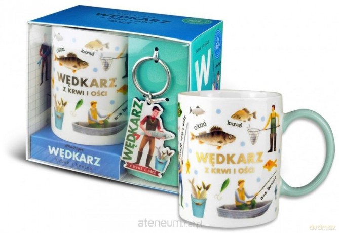 Zestaw kubek + brelok Wędkarz