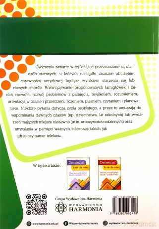 Demencja To nie dla mnie! Poziom łatwy Ćwiczenia percepcji i pamięci dla osób w podeszłym wieku - Magdalena Hinz [KSIĄŻKA]