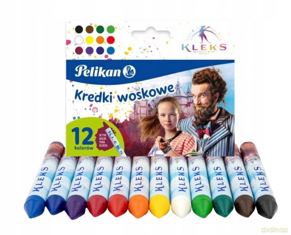 Kredki woskowe Kleks 12 kolorów Pelikan