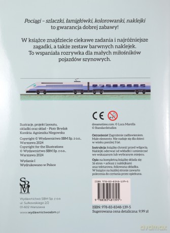 Pociągi szlaczki, łamigłówki, kolorowanki, naklejki - Piotr Brydak [KSIĄŻKA]