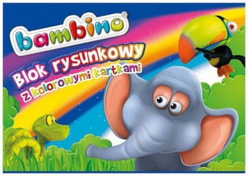 Blok rysunkowy z kolorowymi kartkami A4 16 kartek Bambino