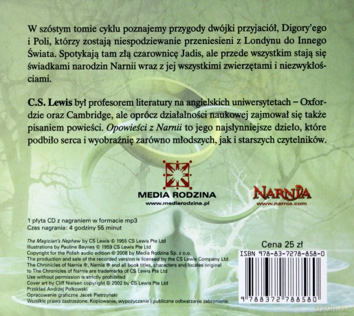 Opowieści z Narnii Siostrzeniec Czarodzieja  Opowieści z Narnii Siostrzeniec Czarodzieja - Clive Staples Lewis (digipack) [AUDIOBOOK] [CD] 