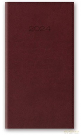 Kalendarz 2024 11T A6 bordowy kieszonkowy [KALENDARZ]