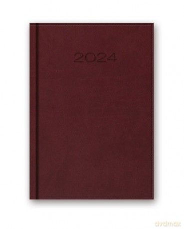 Kalendarz 2024 41D B6 bordowy [KALENDARZ]