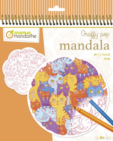 Kolorowanka Graffy Pop Mandala Plątanina kotów