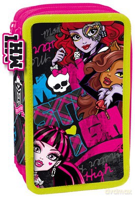 Piórnik podwójny z wyposażeniem Monster High III SZ-34529 [PIÓRNIK]