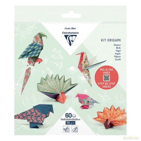 Papier do origami Ptaki 3 formaty - 60 arkuszy