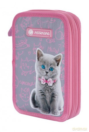 Piórnik Astrabag podwójny bez wyposażenia Pinky Kitty AC2