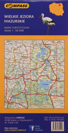 Wielkie Jeziora Mazurskie mapa laminowana