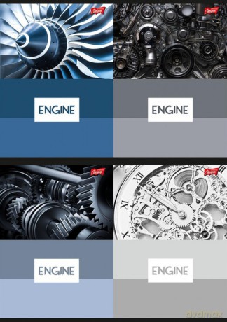 Zeszyt A5 w kratkę 60 kartek Engine 10 sztuk mix