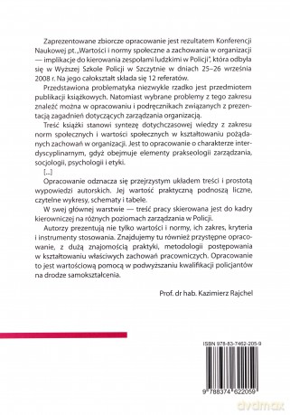 Wartości i normy społeczne a zachowania w organizacji. Implikacje do kierowania zepołami ludzkimi w Policji - Arkadiusz Letkiewicz [KSIĄŻKA]
