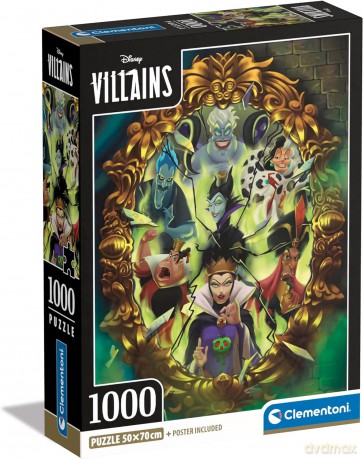CLEMENTONI 1000 el. Compact Disney Villains [PUZZLE]