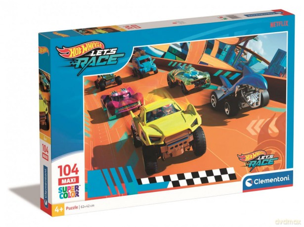 CLEMENTONI 104 el. Maxi Super Kolor Hot Wheels [PUZZLE]