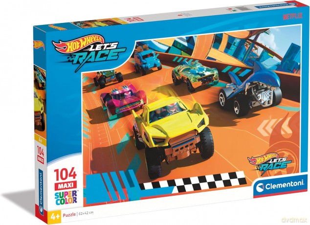 CLEMENTONI 104 el. Maxi Super Kolor Hot Wheels [PUZZLE]