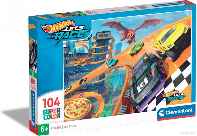 CLEMENTONI 104 el. Super Kolor Hot Wheels [PUZZLE]