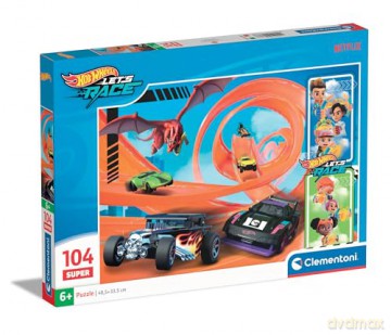 CLEMENTONI 104 el. Super Kolor Hot Wheels [PUZZLE]