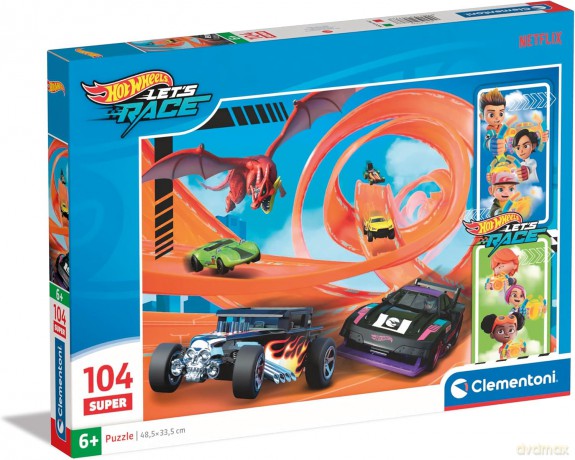 CLEMENTONI 104 el. Super Kolor Hot Wheels [PUZZLE]