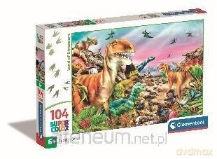 CLEMENTONI 104 el. Super Kolor Land of Dinosaurs [PUZZLE]