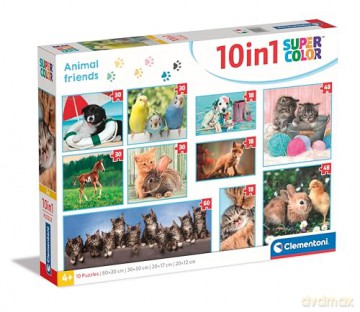 CLEMENTONI 10w1 Super Kolor Animal Friends [PUZZLE]