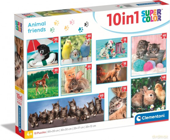 CLEMENTONI 10w1 Super Kolor Animal Friends [PUZZLE]