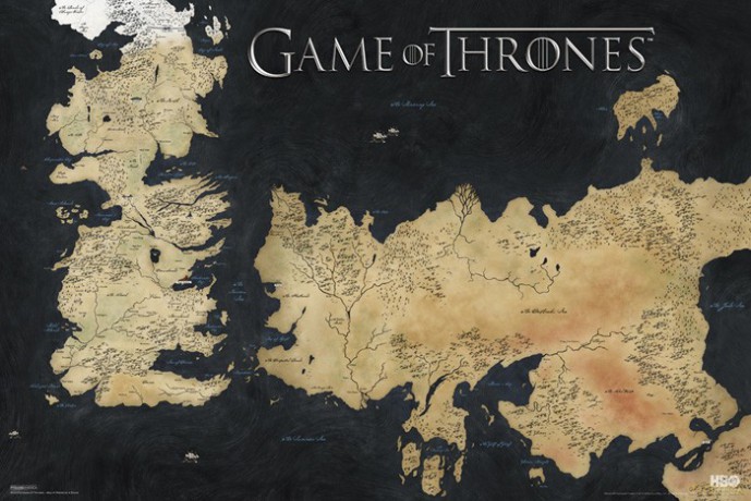 Game of Thrones / Gra o Tron - Map of Westeros & Essos [PLAKAT]