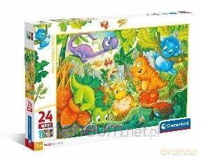 CLEMENTONI 24 el. Maxi Super Kolor Dinos Happy Oasis [PUZZLE]